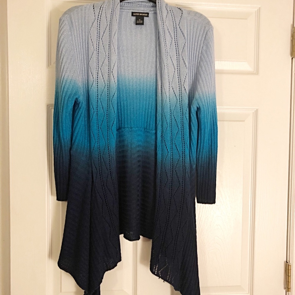 Blue ombré long cardigan - NWOT